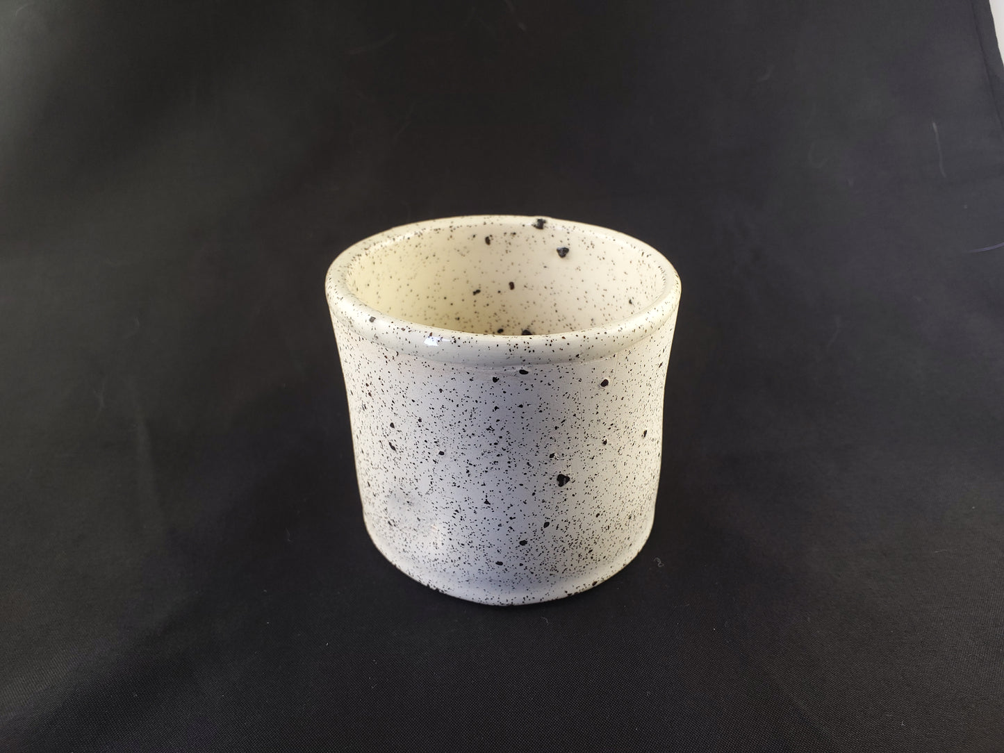Ceramic Espresso Demi Tasse - white clay with Icelandic volcanic sand